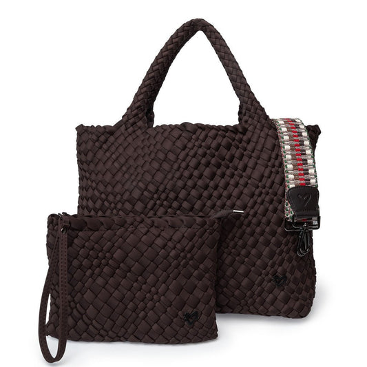 London Woven Large Tote - Espresso