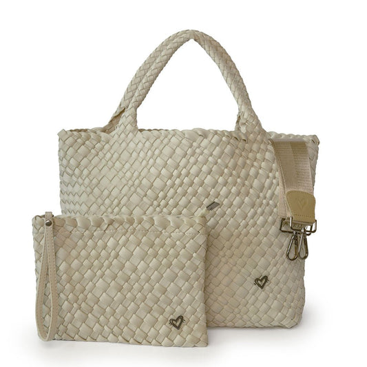 London Woven Large Tote - Khaki