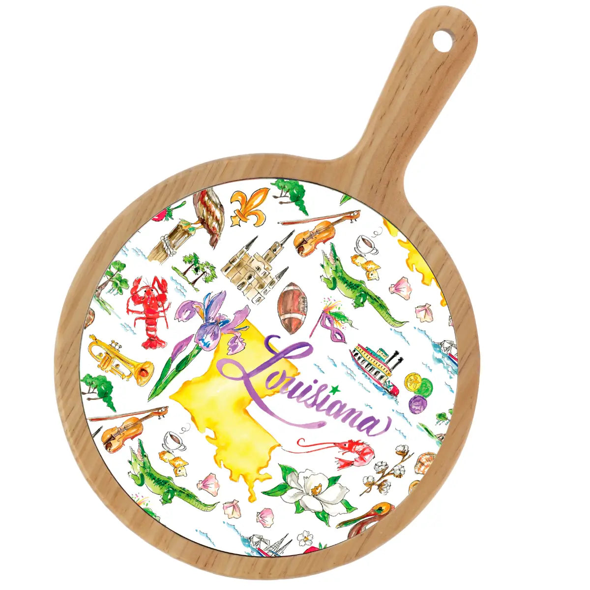 Location Themed Bamboo Cheese Board - Boot Scootin Bamboo & Ceramic Cheese Board Preorder ships March 3