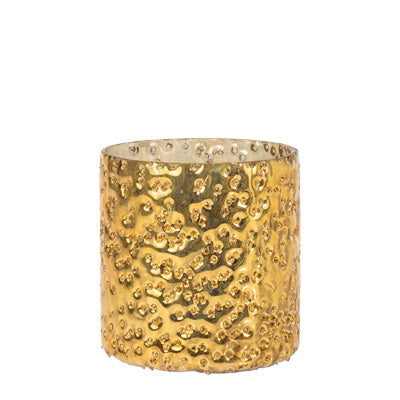Small Polished Gold Bubble Glass Votive (Avail after July 2024)
