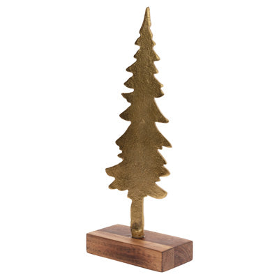 Large Gilded Gold Spruce Tree on Wood Base (Avail after July 2024)