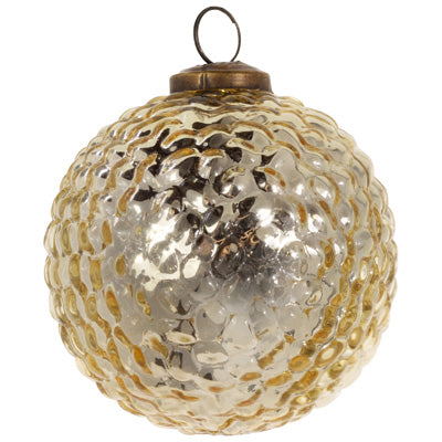 Hobnail Gold Glass Ornament (Avail after July 2024)