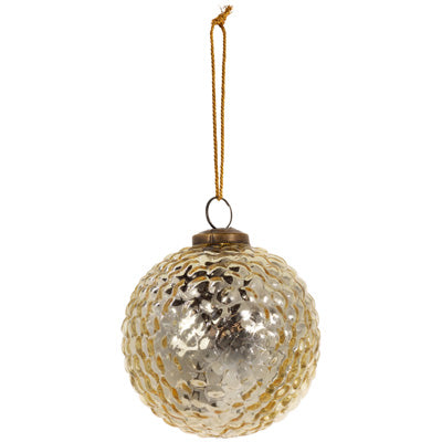 Hobnail Gold Glass Ornament (Avail after July 2024)