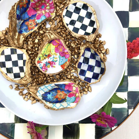 Mackenzie Check Oyster Shell Plate