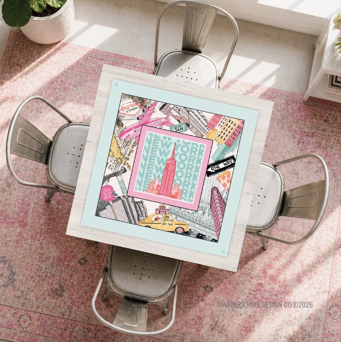 Mahj & the City New York City Mahjong Mat by Anders Ruff Design Co
