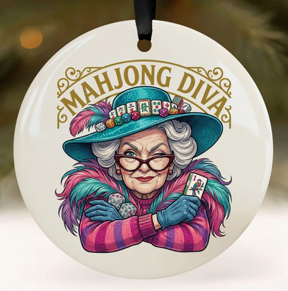 Mahjong Diva Christmas Ornament
