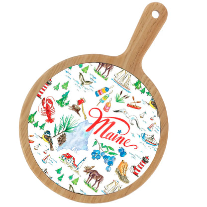 Location Themed Bamboo Cheese Board - Boot Scootin Bamboo & Ceramic Cheese Board Preorder ships March 3