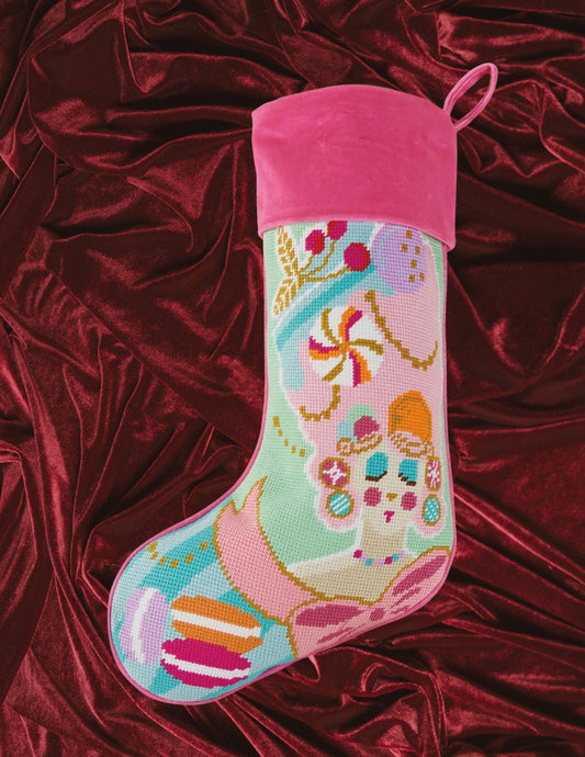 Marie Sweet Embroidered Needlepoint Stocking