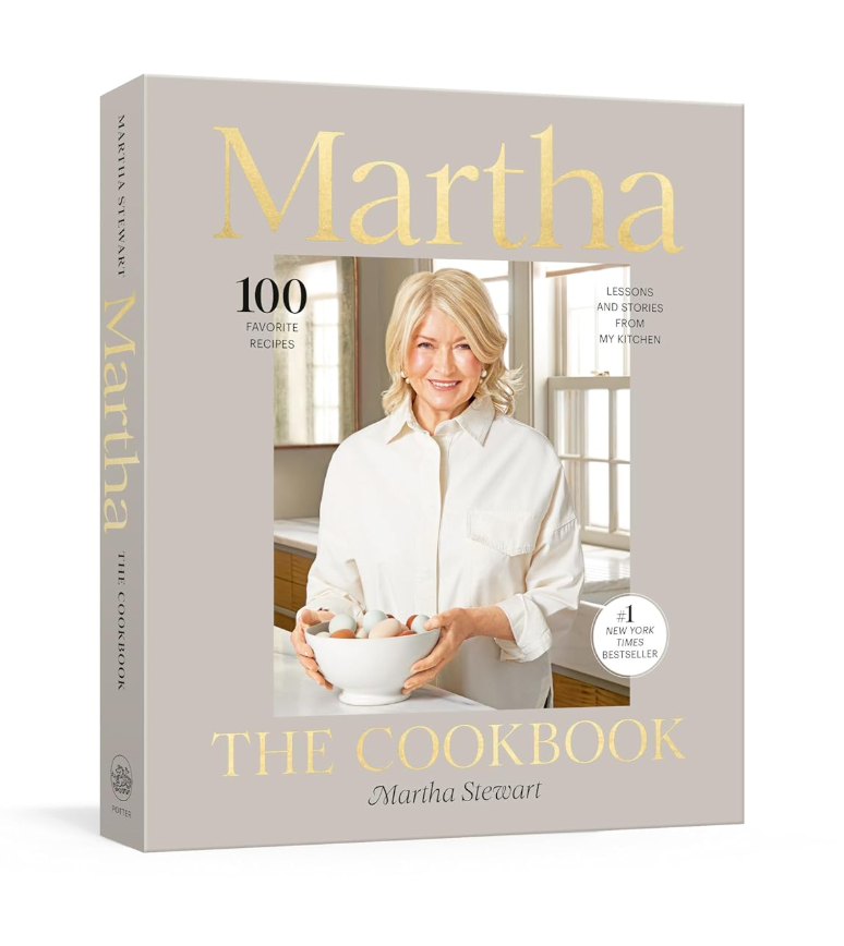 Martha Stewart cookbook with a photo of the author holding a bowl.