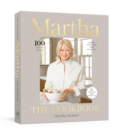 Martha Stewart cookbook with a photo of the author holding a bowl.
