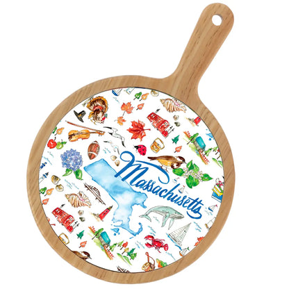 Location Themed Bamboo Cheese Board - Boot Scootin Bamboo & Ceramic Cheese Board Preorder ships March 3