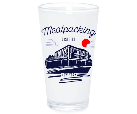 Meatpacking District New York Sketch Pint Glass