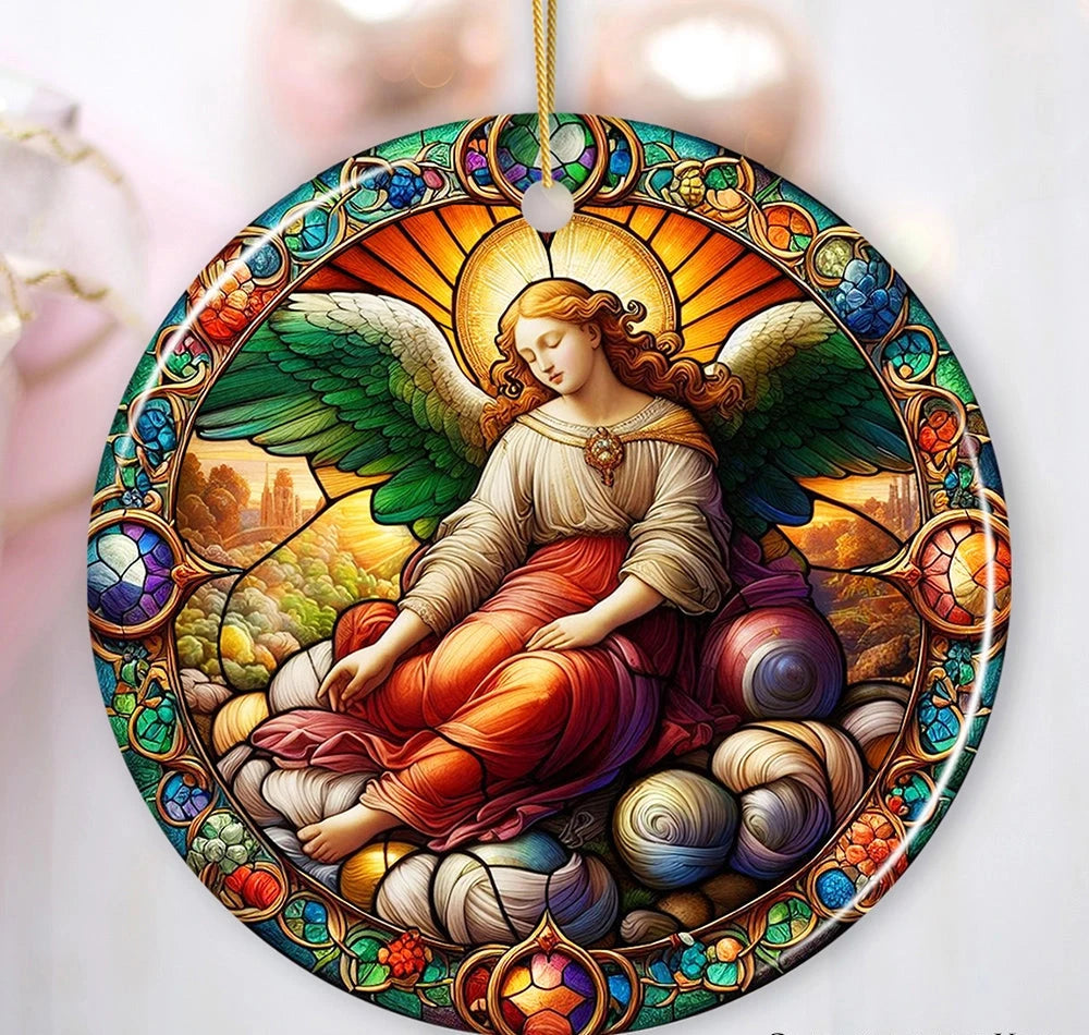 Medieval Angel Medieval Stained Glass Themed Ornament