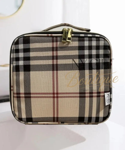 Mega Makeup Case - Plaid Makeup Bag