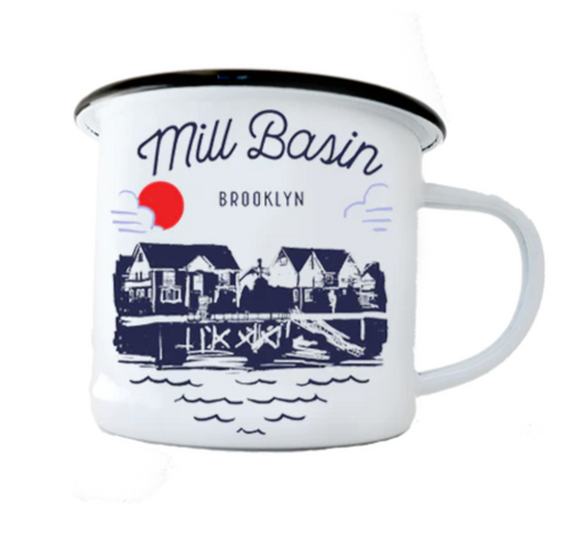 Mug with 'Mill Basin Brooklyn' design on a white background