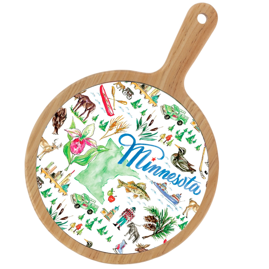 Location Themed Bamboo Cheese Board - Boot Scootin Bamboo & Ceramic Cheese Board Preorder ships March 3