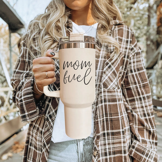 Mom Fuel 40oz Tumbler with Handle