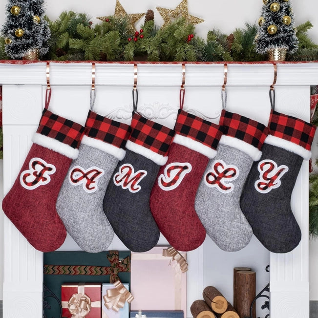 Monogram Burlap Christmas Stocking