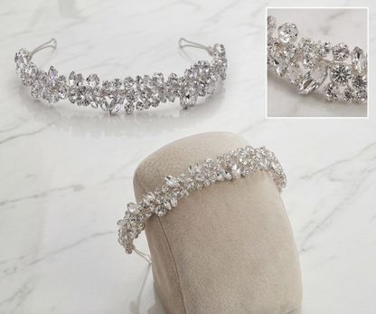 Mosaic Crystal Bridal Headband - combo 