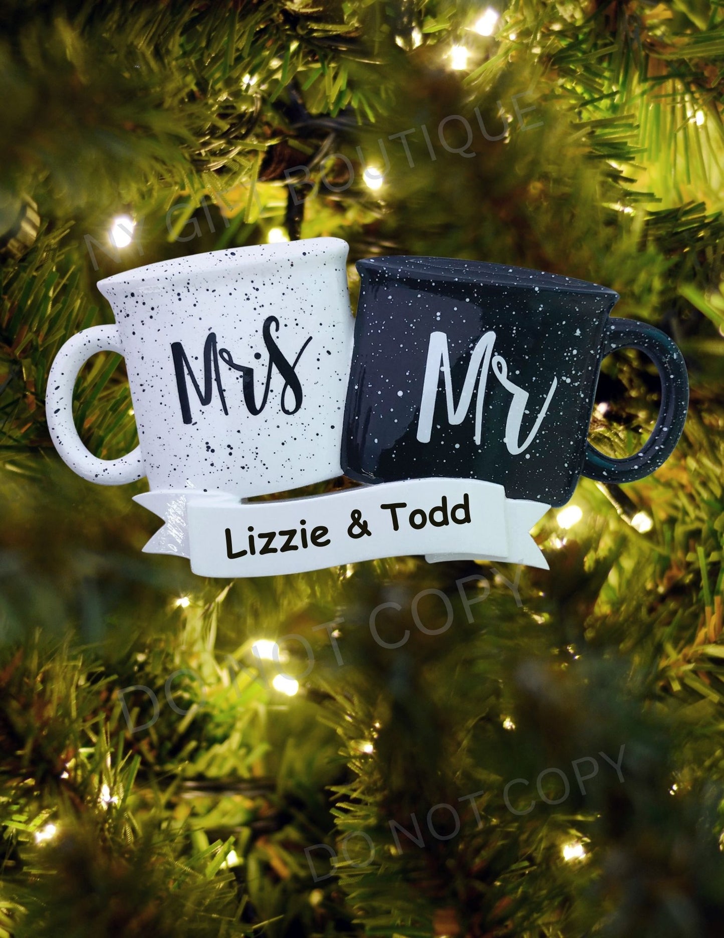 Mr. & Mrs. Mugs Personalized Ornament