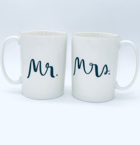 Mr & Mrs 2Pc. 12oz. Mug Set - White
