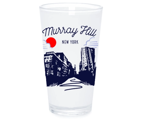 Murray Hill New York Sketch Pint Glass