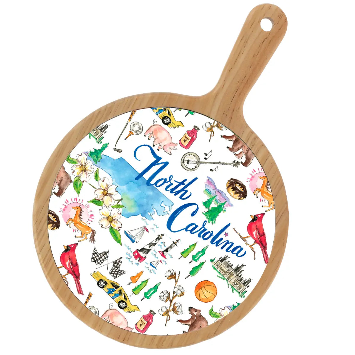 Location Themed Bamboo Cheese Board - Boot Scootin Bamboo & Ceramic Cheese Board Preorder ships March 3