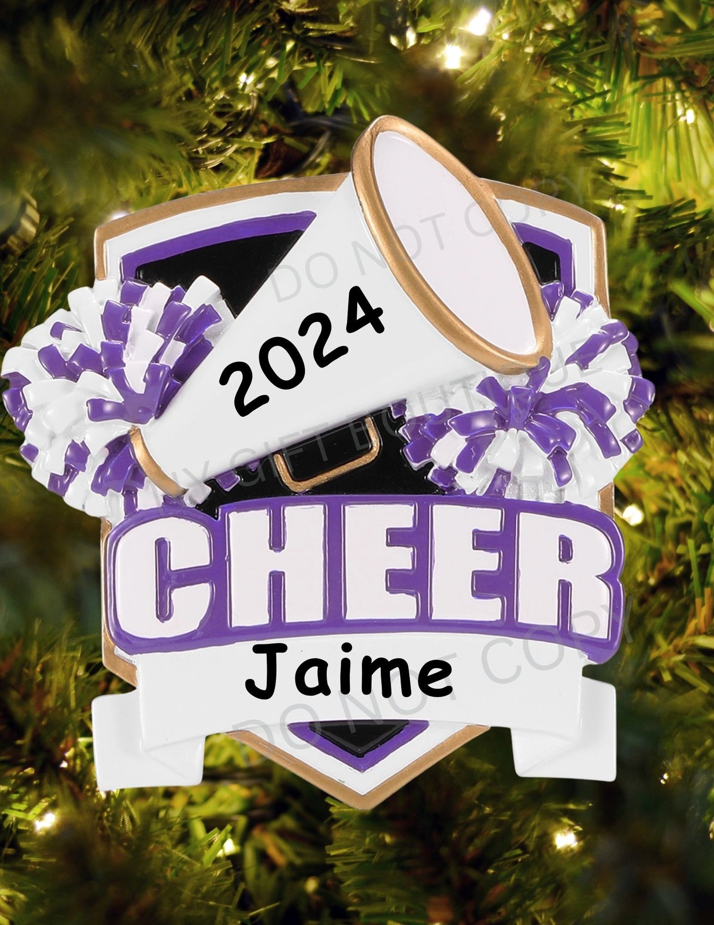 Cheer Shield Personalized Ornament