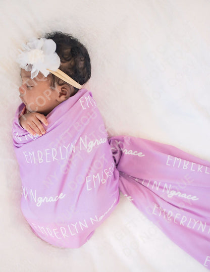 Font Duo Personalized Baby Swaddle Blanket