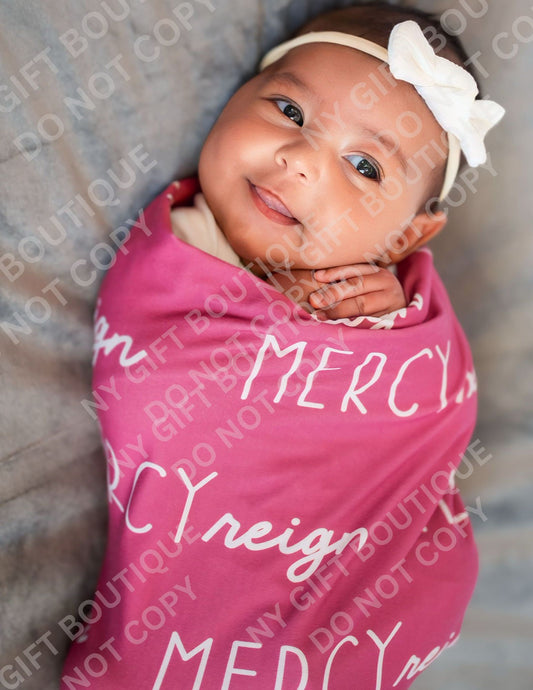 Font Duo Personalized Baby Swaddle Blanket