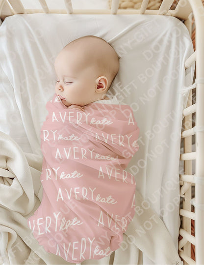 Font Duo Personalized Baby Swaddle Blanket