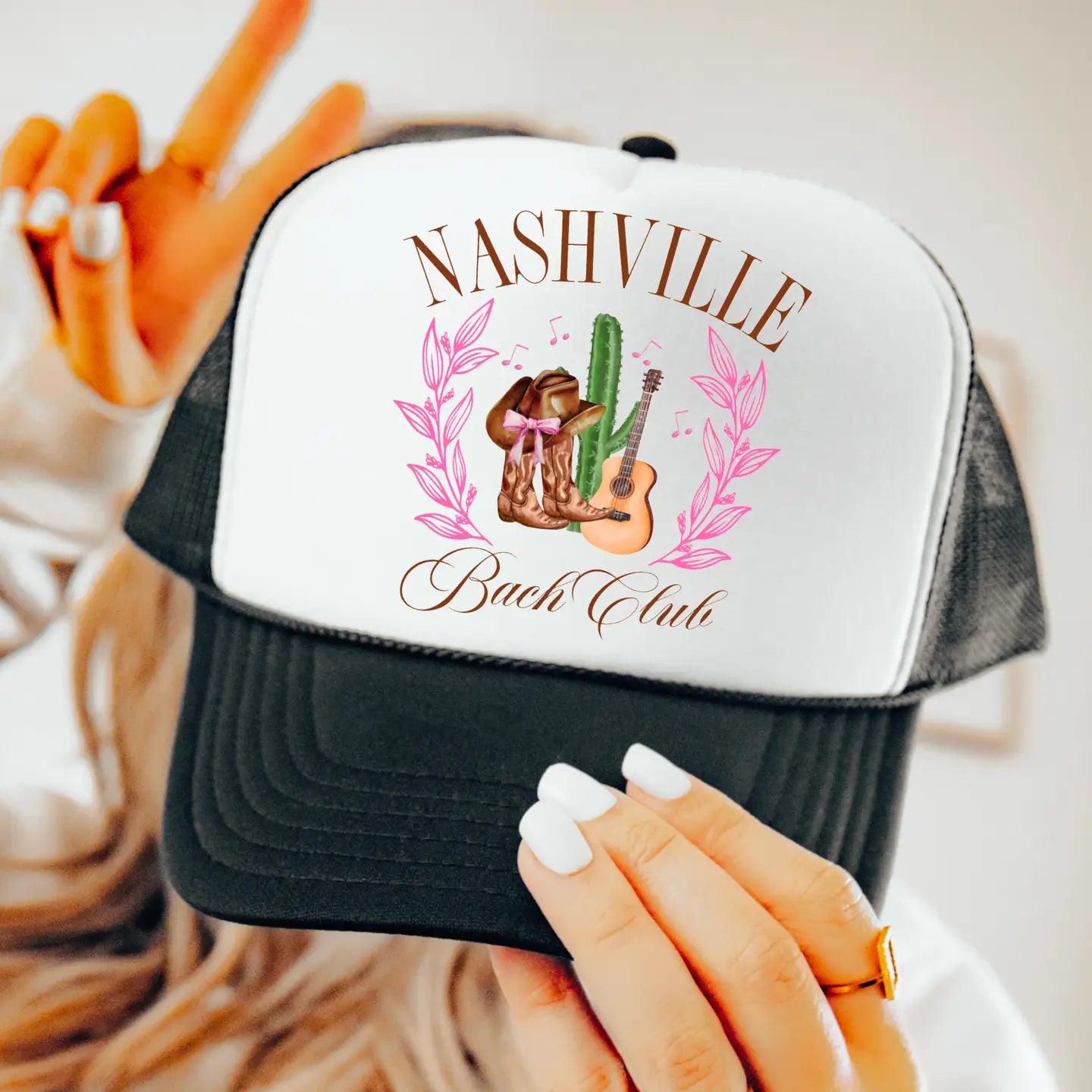 Nashville Bachelor Black Trucker Hat