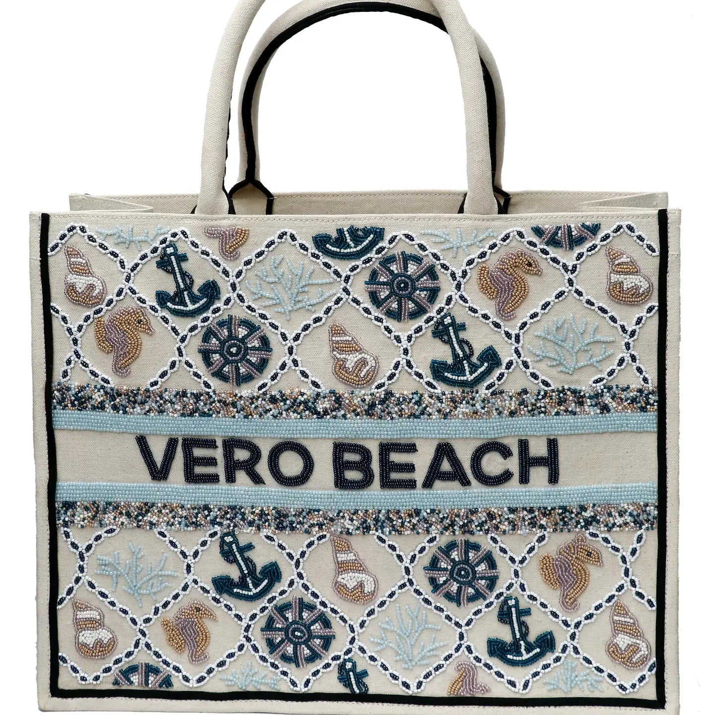 Nautical Beaded Tote Bag