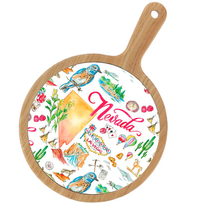 Location Themed Bamboo Cheese Board - Boot Scootin Bamboo & Ceramic Cheese Board Preorder ships March 3