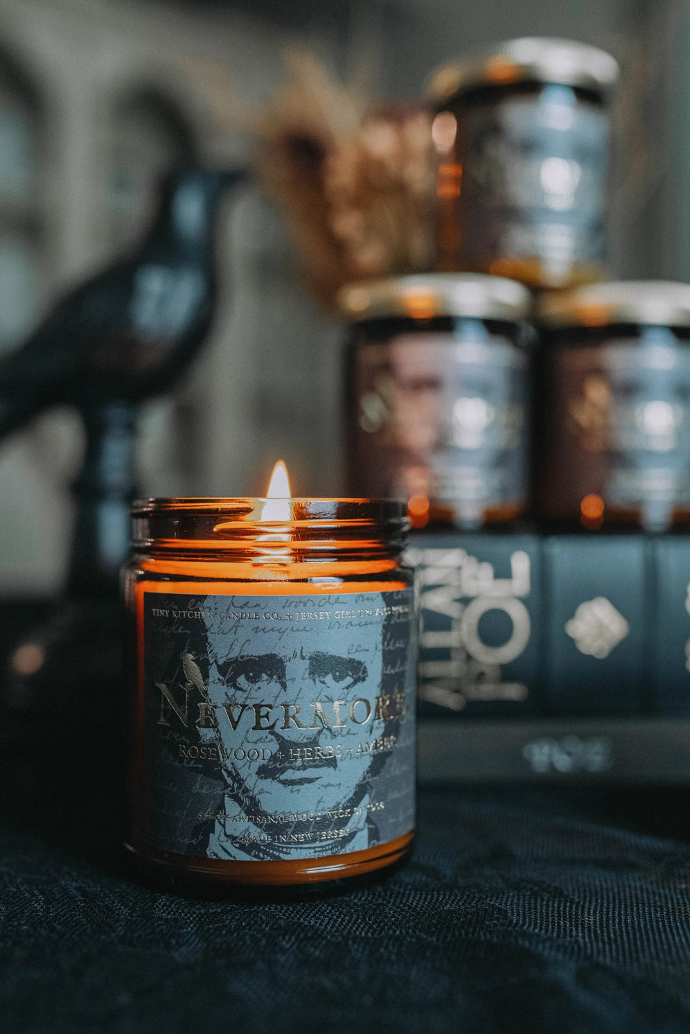 Nevermore Wood Wick Candle- 8 oz.