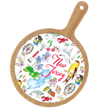 Location Themed Bamboo Cheese Board - Boot Scootin Bamboo & Ceramic Cheese Board Preorder ships March 3