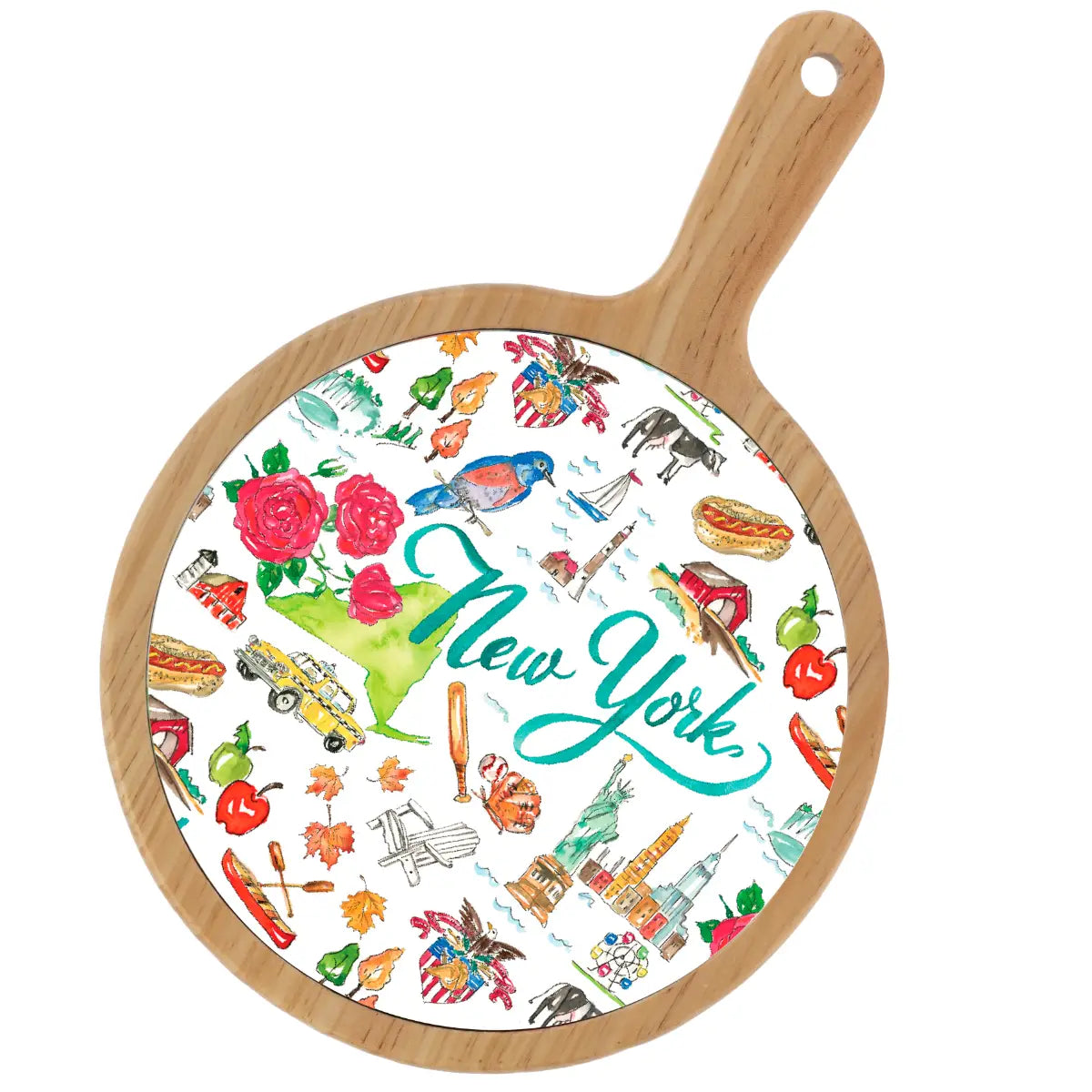 Location Themed Bamboo Cheese Board - Boot Scootin Bamboo & Ceramic Cheese Board Preorder ships March 3