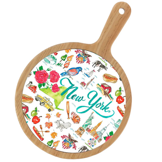 Location Themed Bamboo Cheese Board - Boot Scootin Bamboo & Ceramic Cheese Board Preorder ships March 3