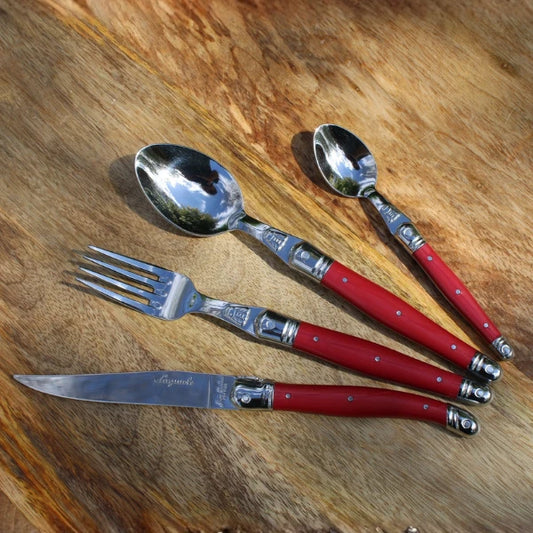 Jean Dubost 24-Piece Everyday Flatware Set – Red