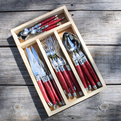 Jean Dubost 24-Piece Everyday Flatware Set – Red