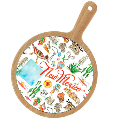 Location Themed Bamboo Cheese Board - Boot Scootin Bamboo & Ceramic Cheese Board Preorder ships March 3