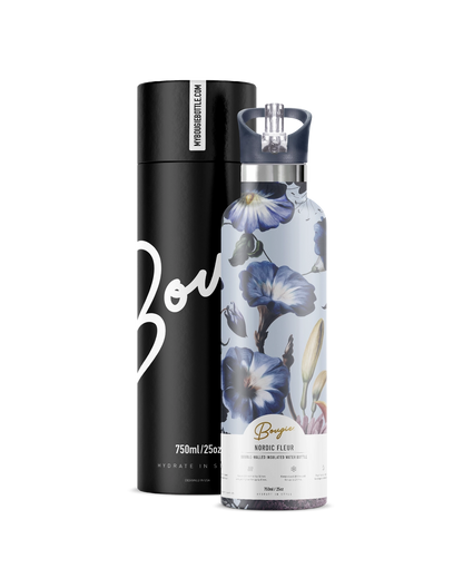 Nordic Fleur | Morning Glory 25 oz Insulated Water Bottle
