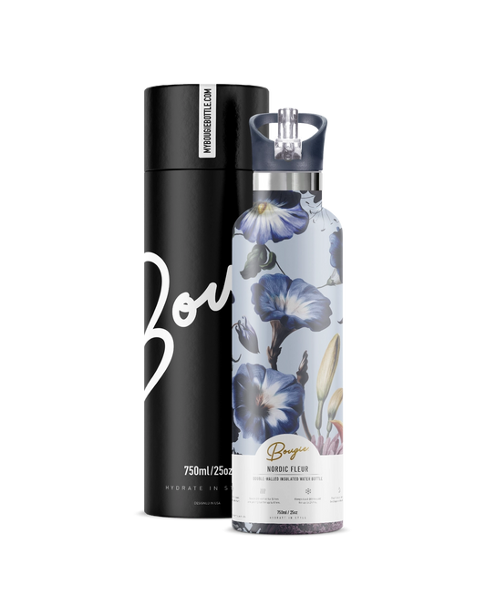 Nordic Fleur | Morning Glory 25 oz Insulated Water Bottle
