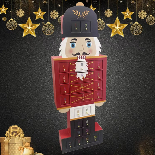 An image of a Nutcracker calender with a decorative christmas design