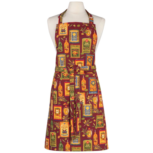 Colorful apron with pattern on a mannequin against a white background
