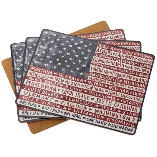 One Flag One Nation Placemats Patriotic 4th of July