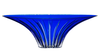 Blue glass bowl on a white background