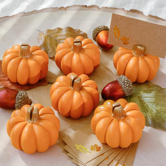 Orange Pumpkin Place Card Holder (Set of 6)