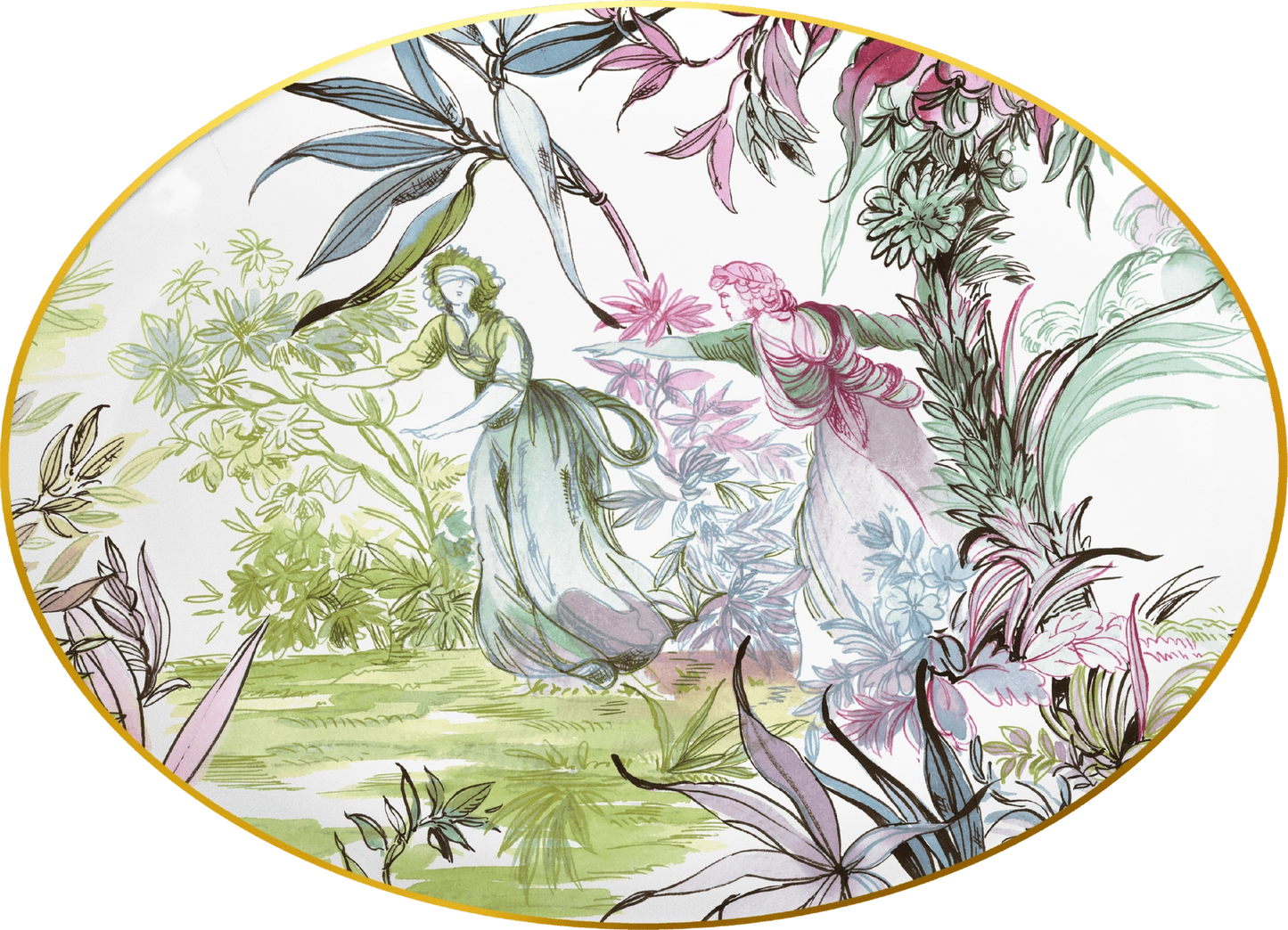 Oval Porcelain Plate - Ladies - Firenze