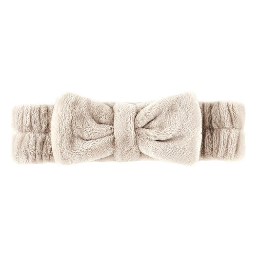 Plush Bow Headband - Flax